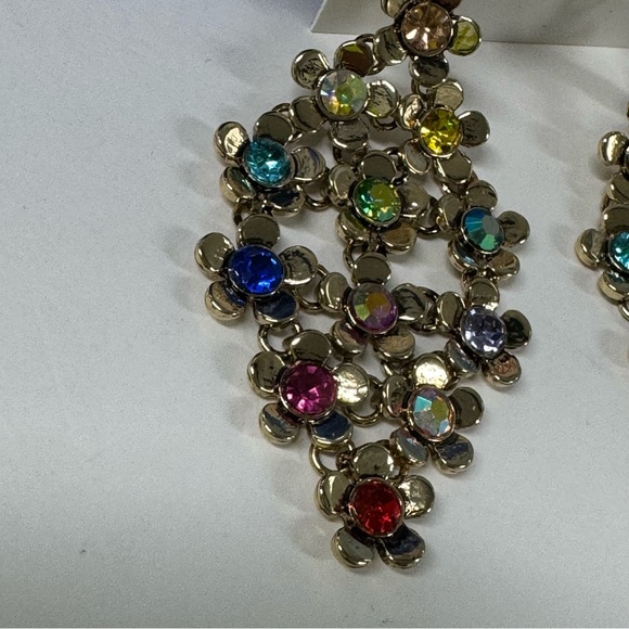 🌸SUPER SALE! BETSEY FLORAL CRYSTAL EARRINGS - Picture 4 of 8